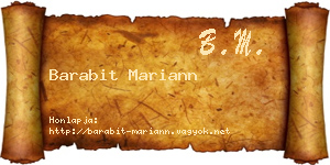 Barabit Mariann névjegykártya
